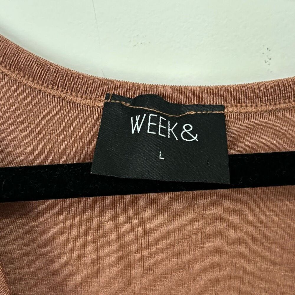 Week & Copper Shiny Cowl Neck Rouched Tank Large - Picture 2 of 4
